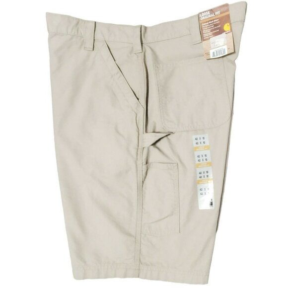 NWT Carhartt Carpenter Shorts Work Utility B147 Tan Canvas Original Fit 42 x 10 - Picture 9 of 9